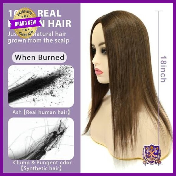 3x5 Inch Silk Base Human Hair Topper, 18 Inch 130% Density main image 7